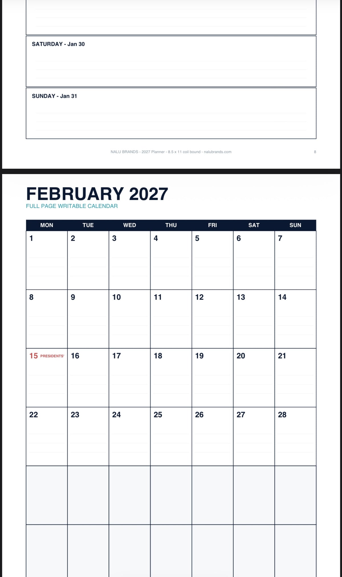 NALU 2027 Full Year Planner - Village Edition - Digital